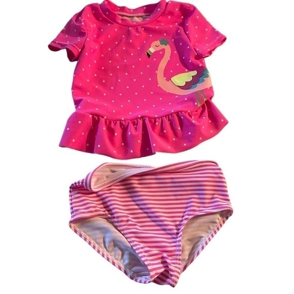 18 month bathing suit bundle Carter’s and OP Flamingo pattern is the carters GUC - Picture 2 of 12